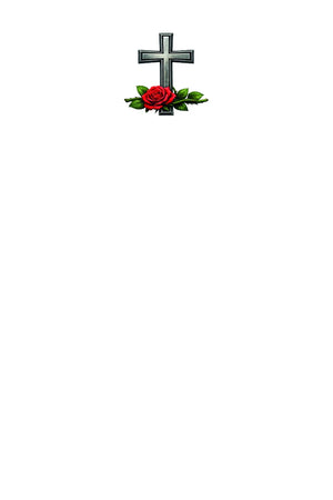 Croce con rosa rossa