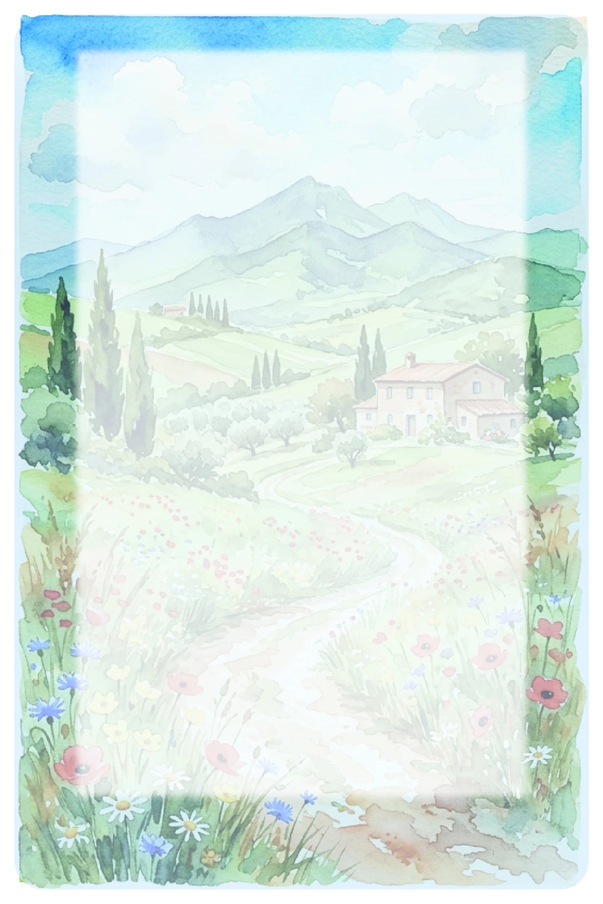 Paesaggio collinare 10x15 cm