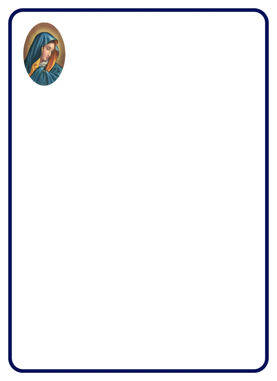Madonna con manto blu 8x11 cm